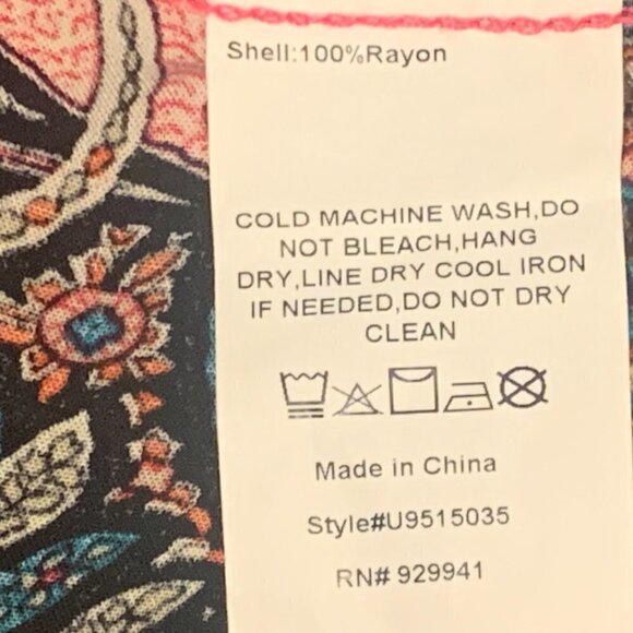 SB/Suzanne Betro BOHO Paisley Longline Vest Cover-up Kimono Sz M #129E - Picture 6 of 6